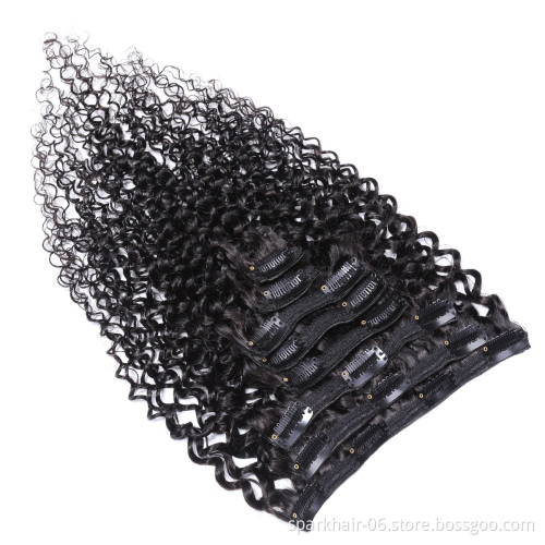 SPARK Wholesale Clip In Hair Extension, Kinky Curly Human Hair Extension , Blonde 613 Human Hair Clip In Hair